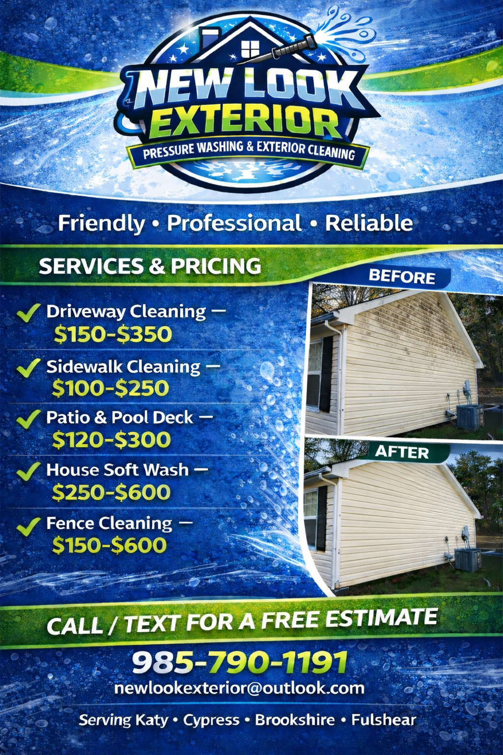 New Look pressure washing pricing guide